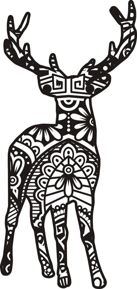 style d'art de ligne mandala vecteur animal