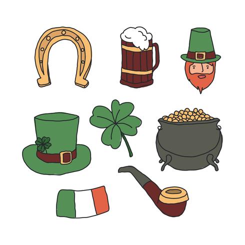 Doodles de la Saint-Patrick vecteur