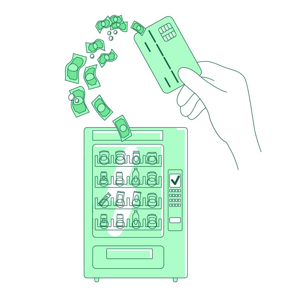 illustration vectorielle de micropaiement sans contact ligne mince concept vecteur