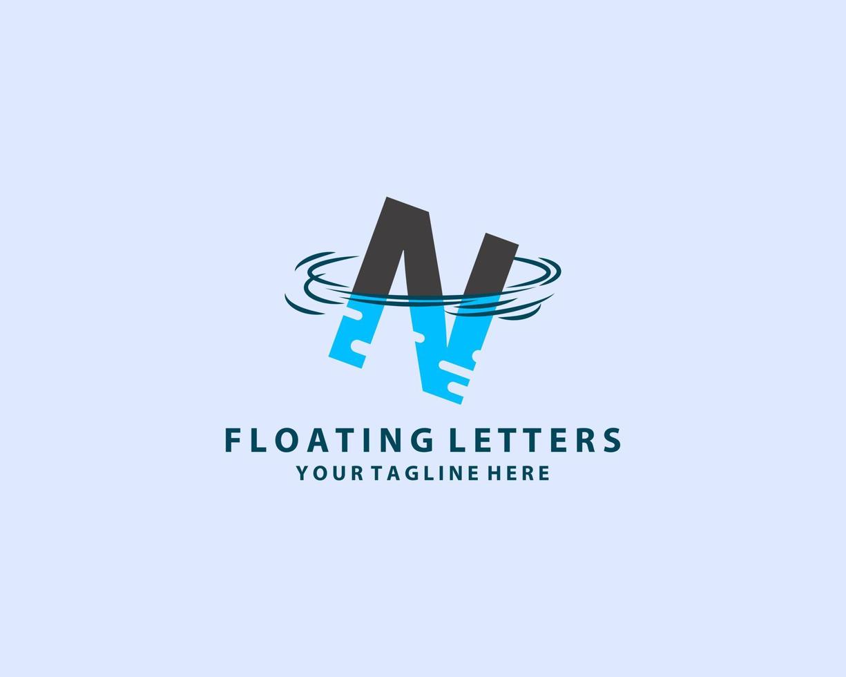 lettre n eau avion logo design graphique vectoriel icône emblème illustration