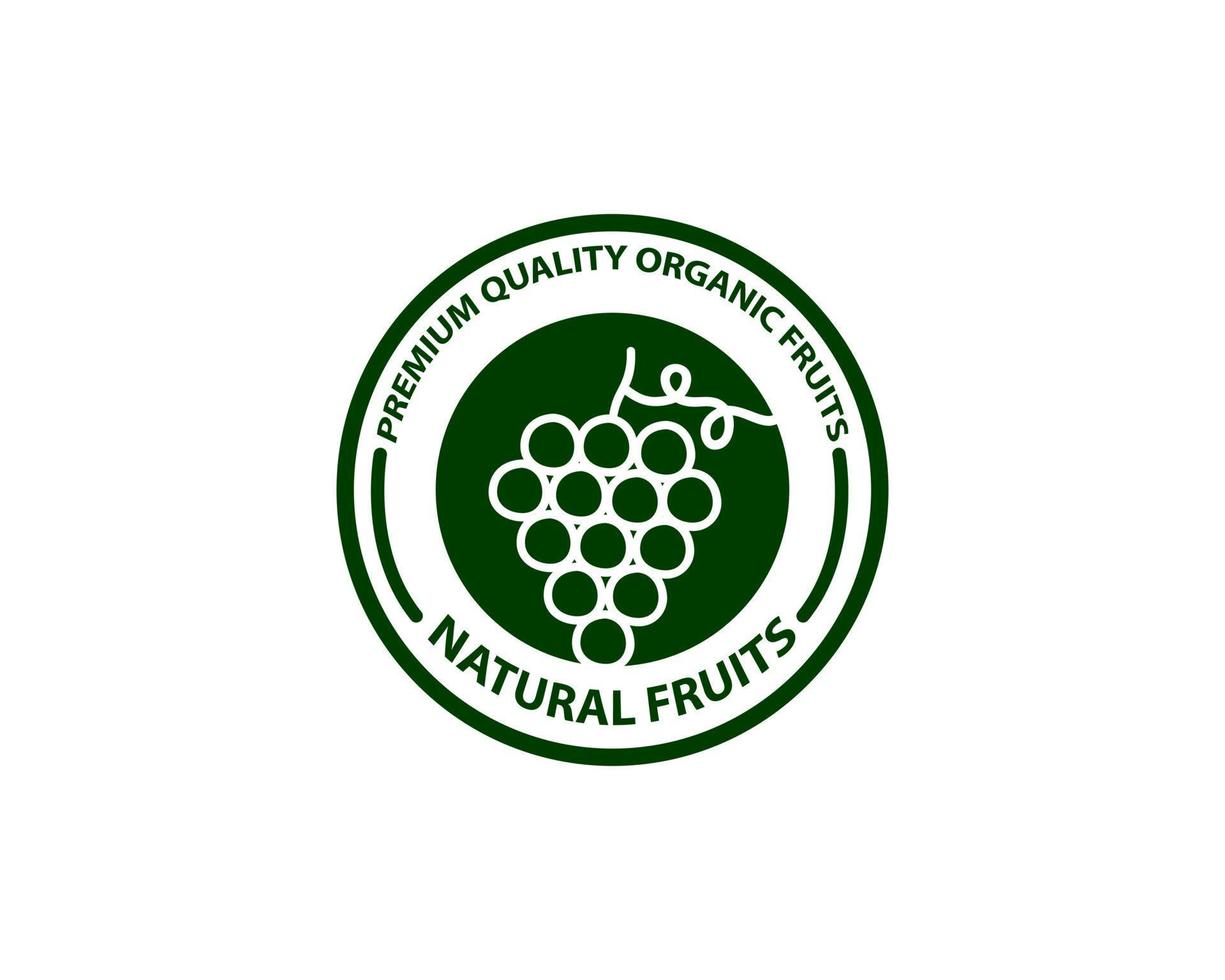 illustration de modèle de logo de fruit de raisin. adapté à l'étiquette du produit vecteur
