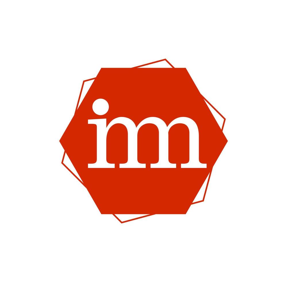 inm dans le vecteur hexagonal. je suis monogramme. logo de typographie inm.