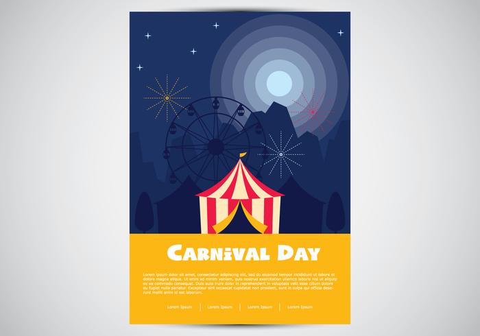 Affiche de carnaval Illustration plat vecteur