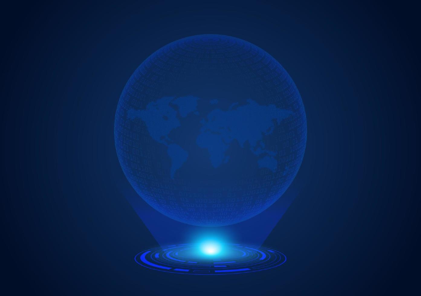 globe holographique moderne bleu vecteur