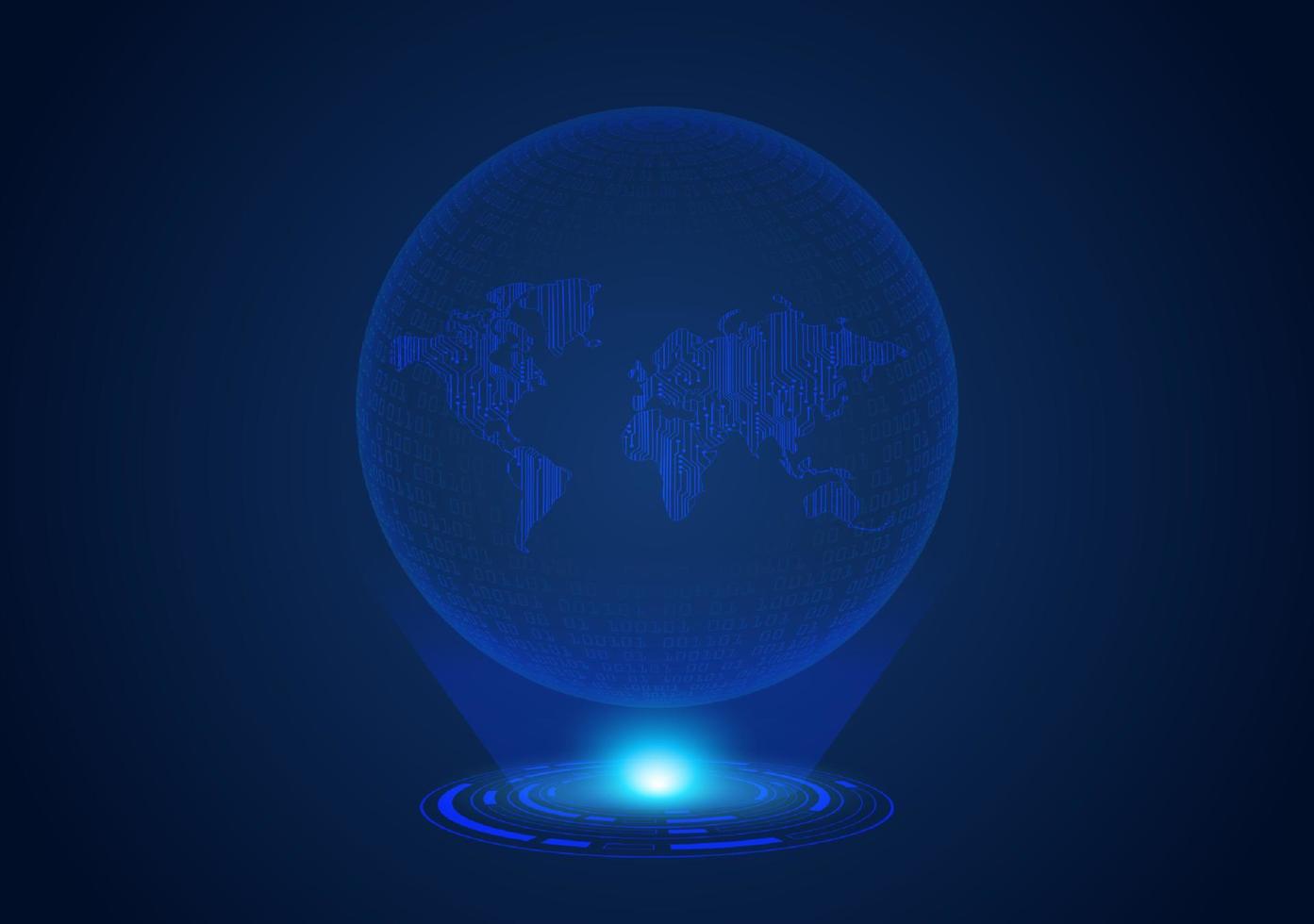 globe holographique moderne bleu vecteur