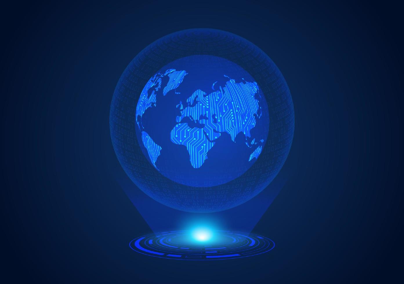 globe holographique moderne bleu vecteur