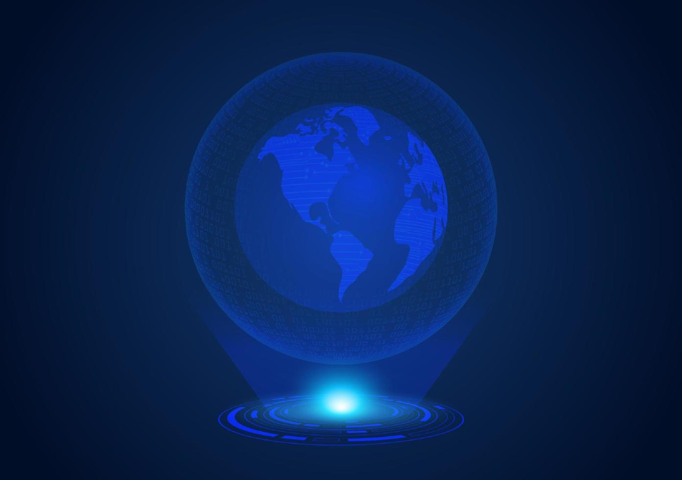 globe holographique moderne bleu vecteur