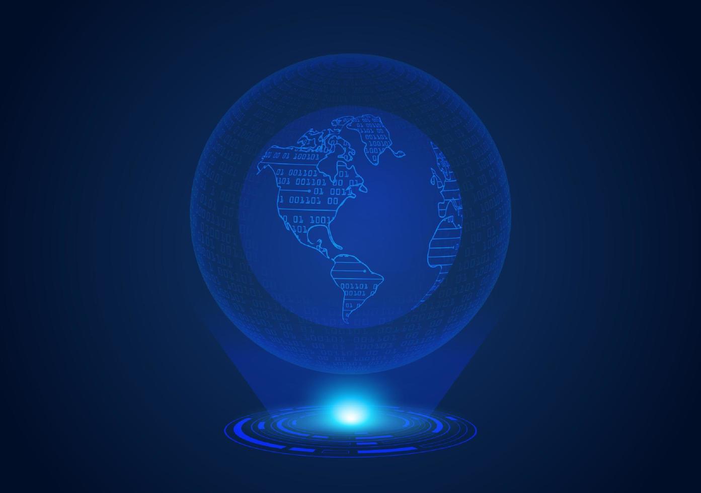 globe holographique moderne bleu vecteur