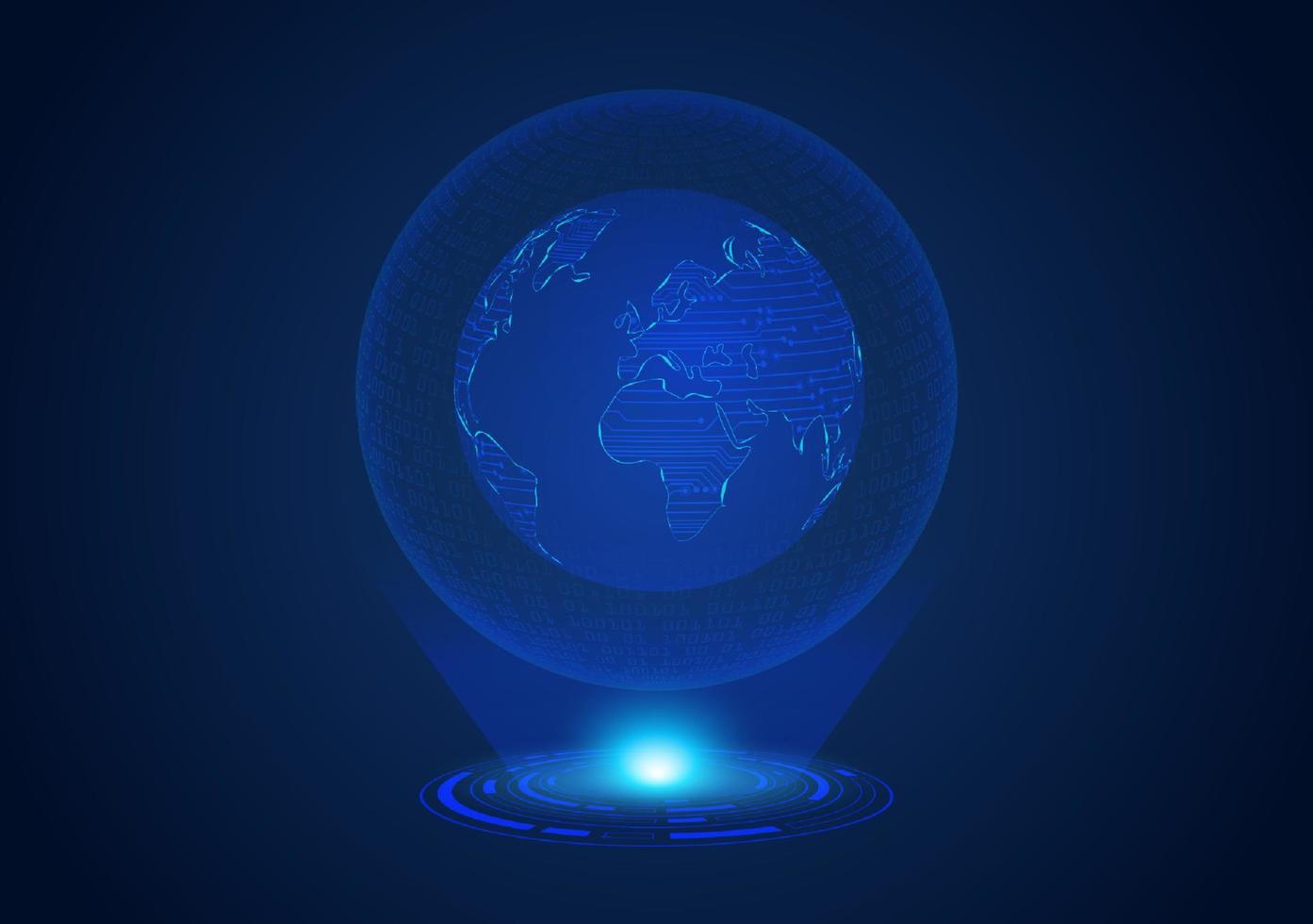 globe holographique moderne bleu vecteur