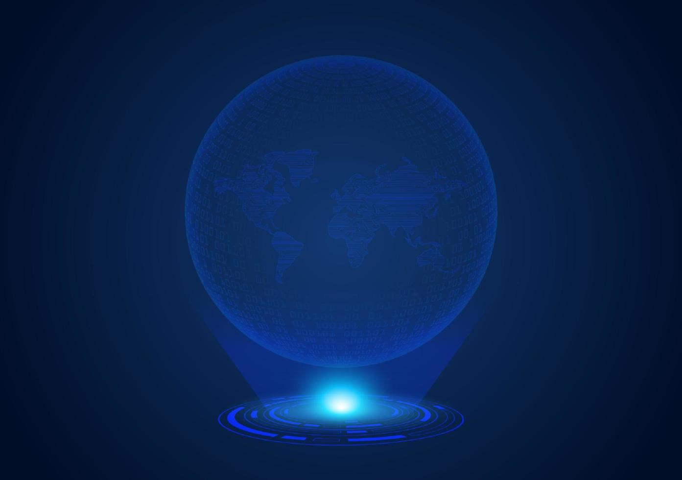 globe holographique moderne bleu vecteur