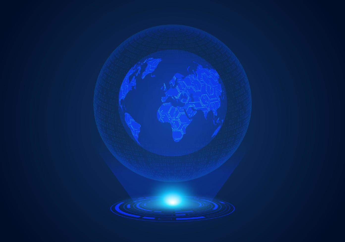 globe holographique moderne bleu vecteur