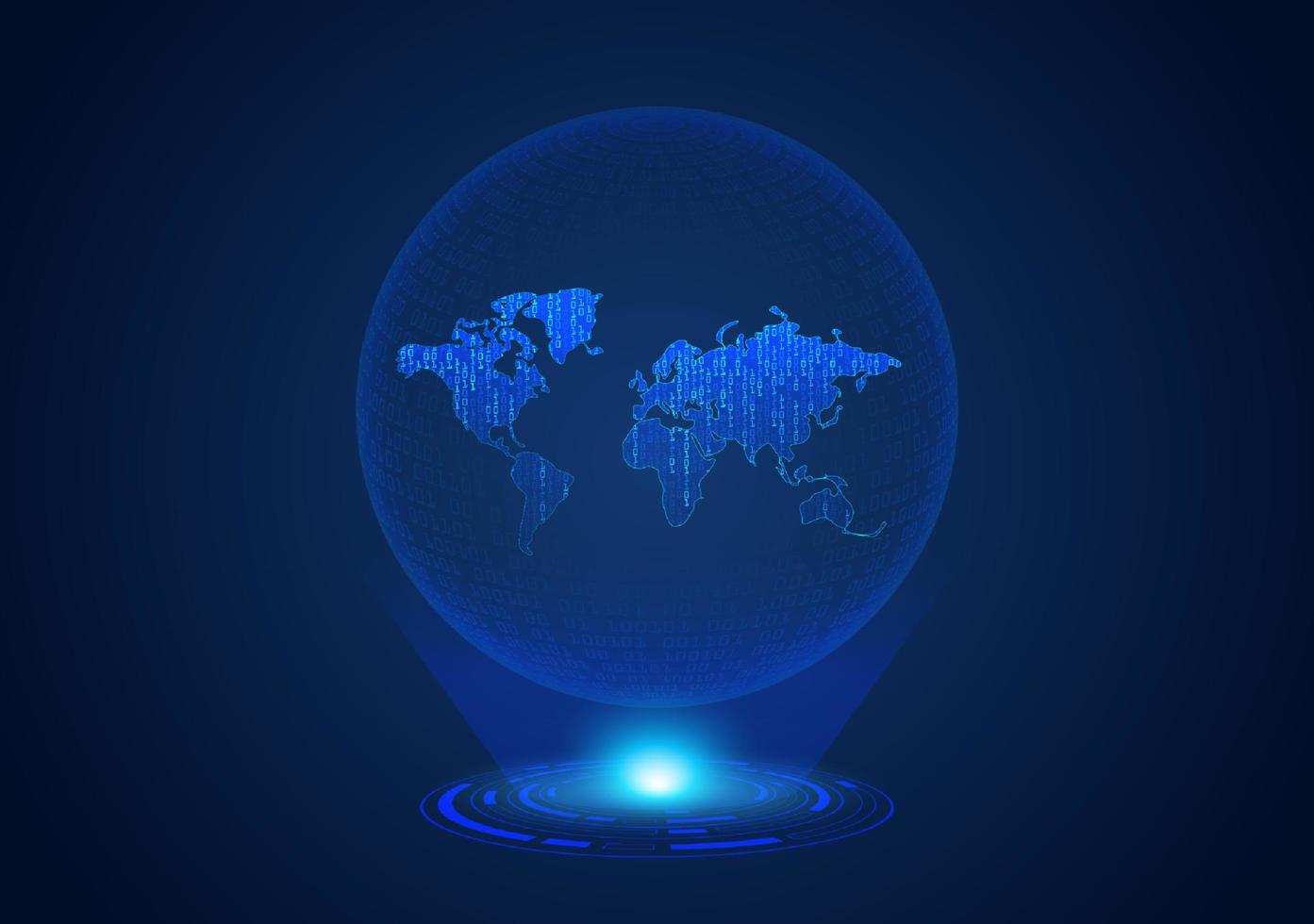 globe holographique moderne bleu vecteur