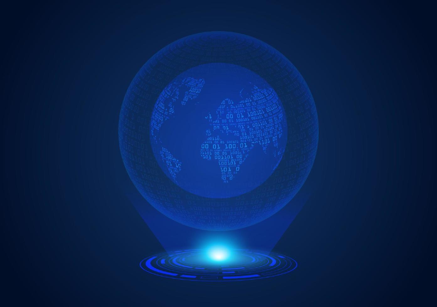 globe holographique moderne bleu vecteur