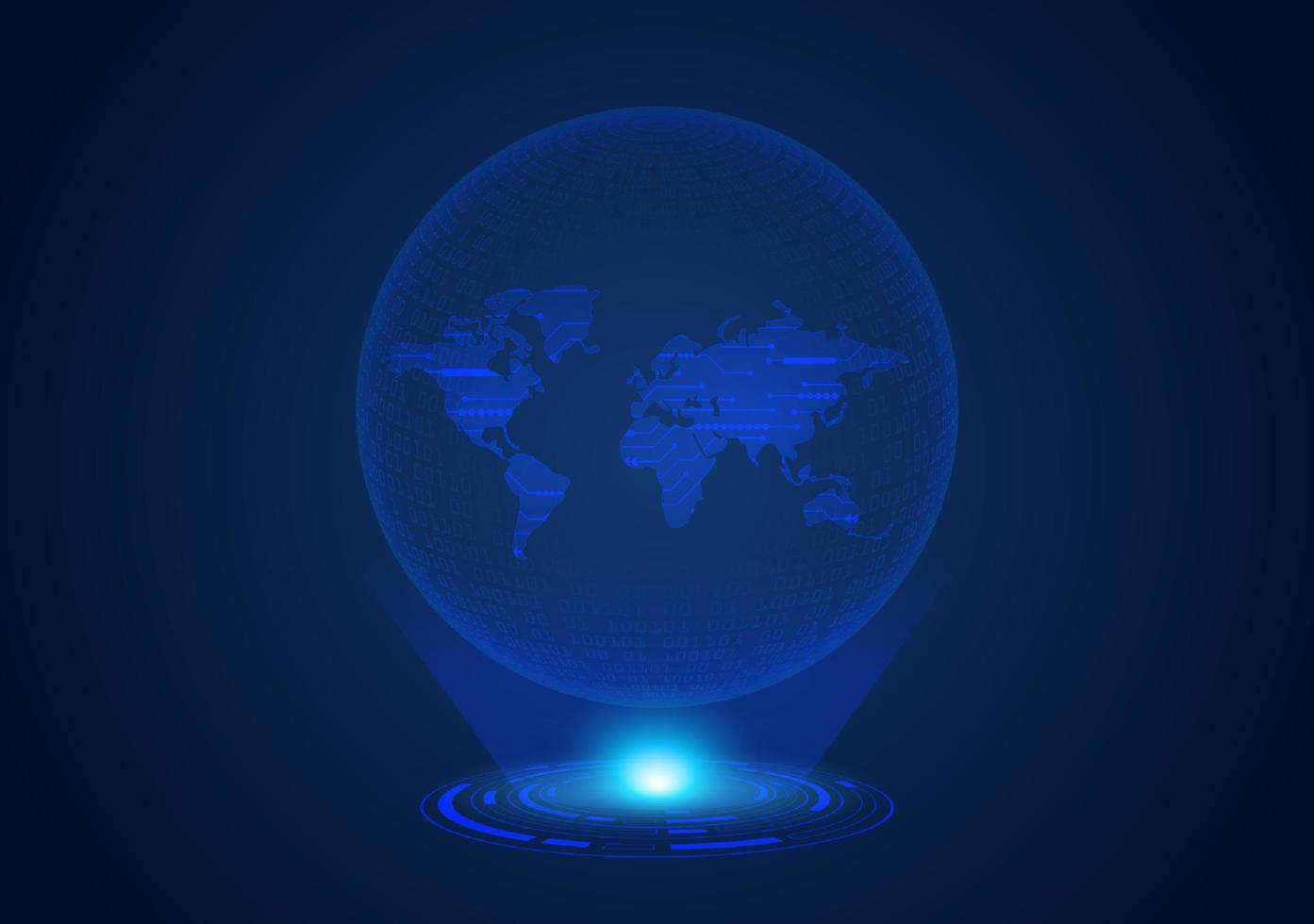 globe holographique moderne bleu vecteur