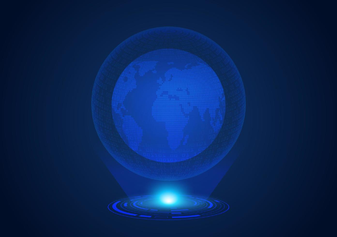 globe holographique moderne bleu vecteur