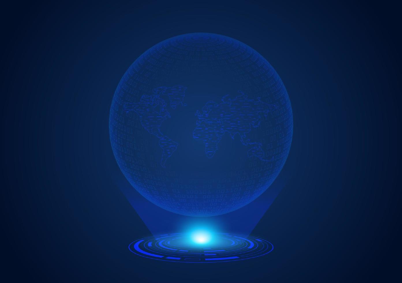 globe holographique moderne bleu vecteur