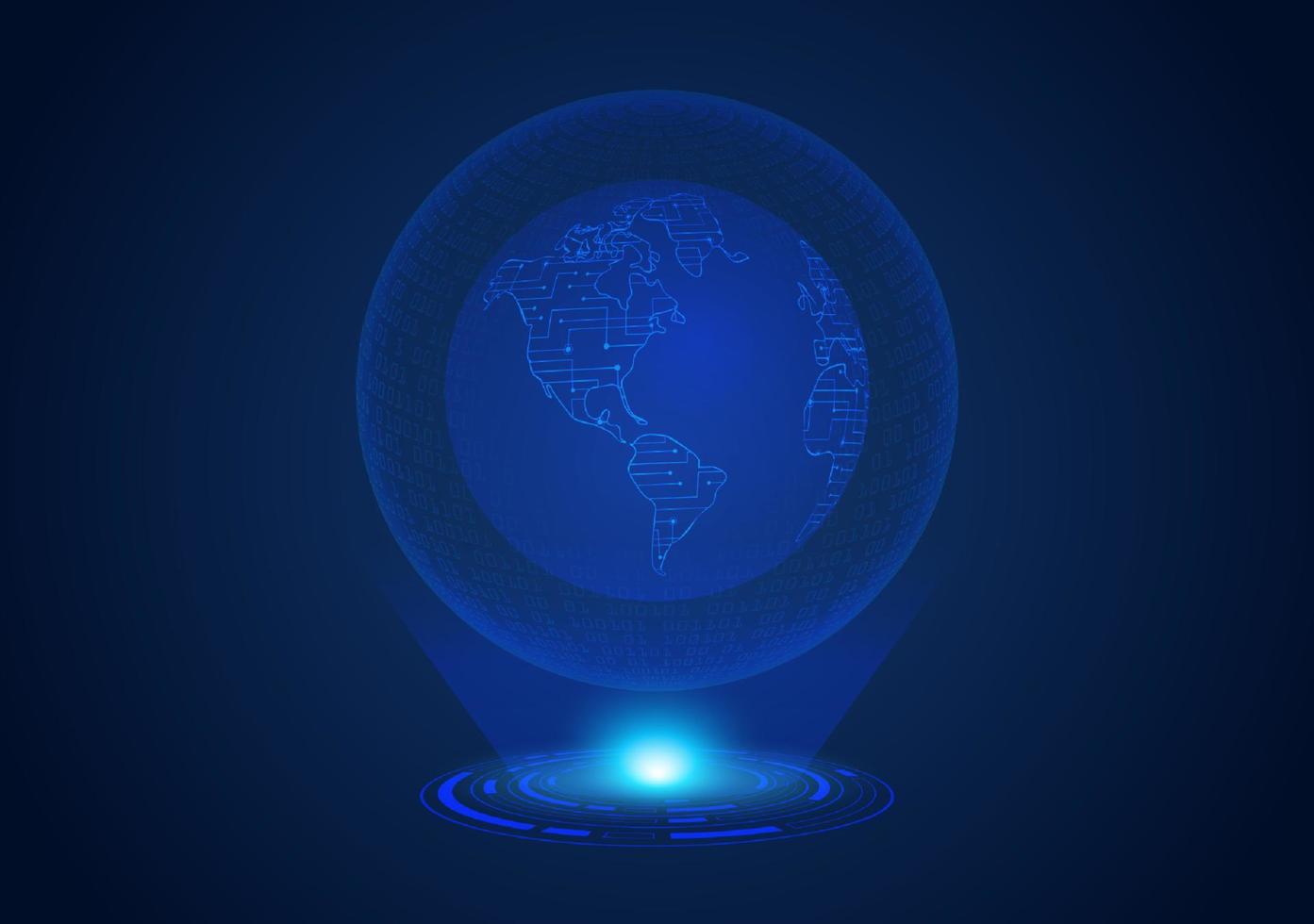 globe holographique moderne bleu vecteur