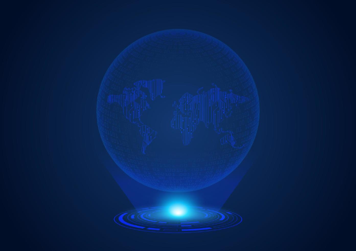 globe holographique moderne bleu vecteur