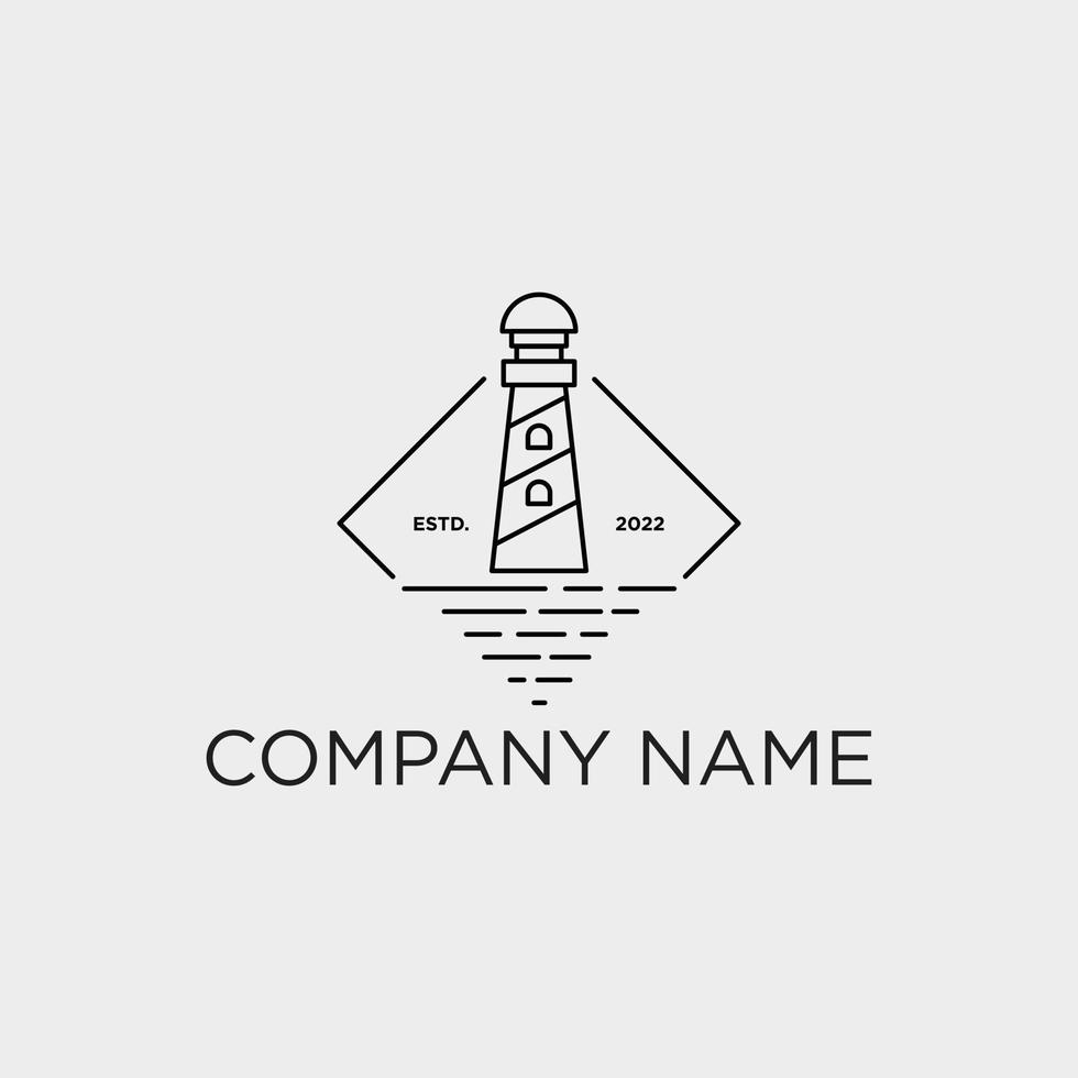 vecteur de conception de logo vintage de phare, inspiration de logo de voyage