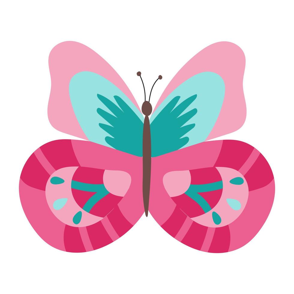 papillon papillon coloré isolé, belle illustration de papillon. illustration vectorielle vecteur