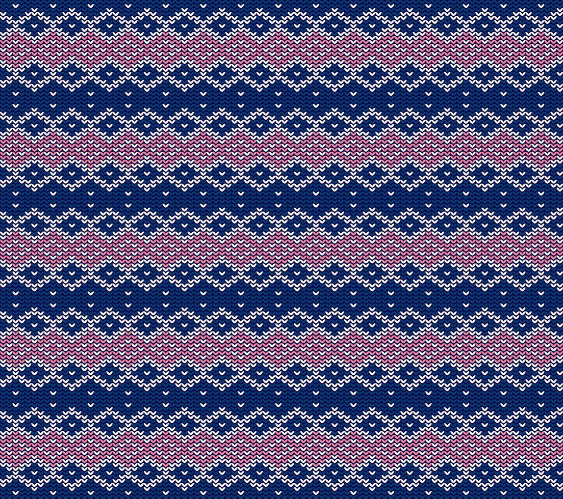motif tricoté sans couture bleu à rayures vecteur