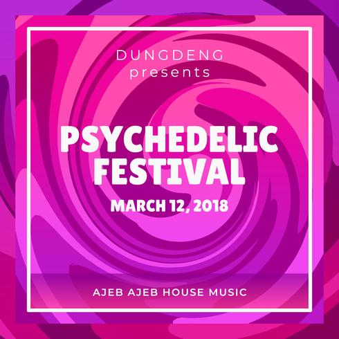 Affiche du festival psychédélique vecteur