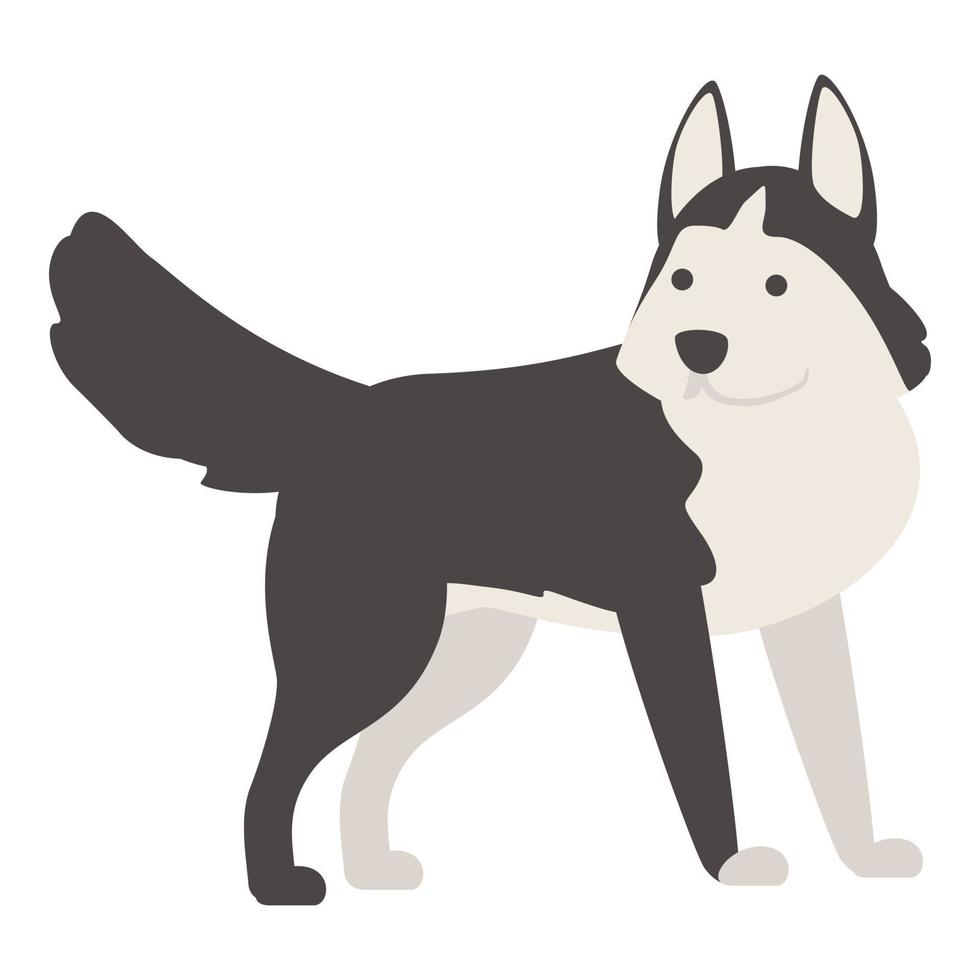 vecteur de dessin animé icône husky drôle. chien sibérien