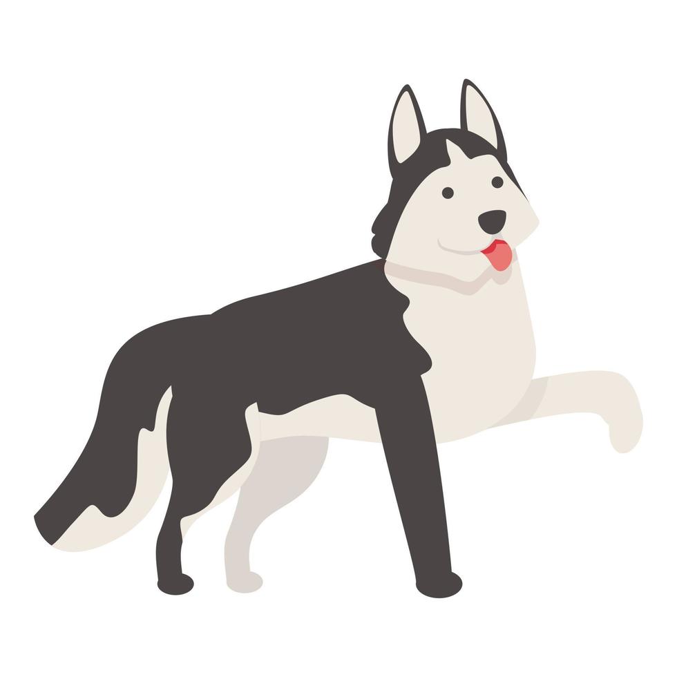 vecteur de dessin animé icône husky chiot. chien sibérien