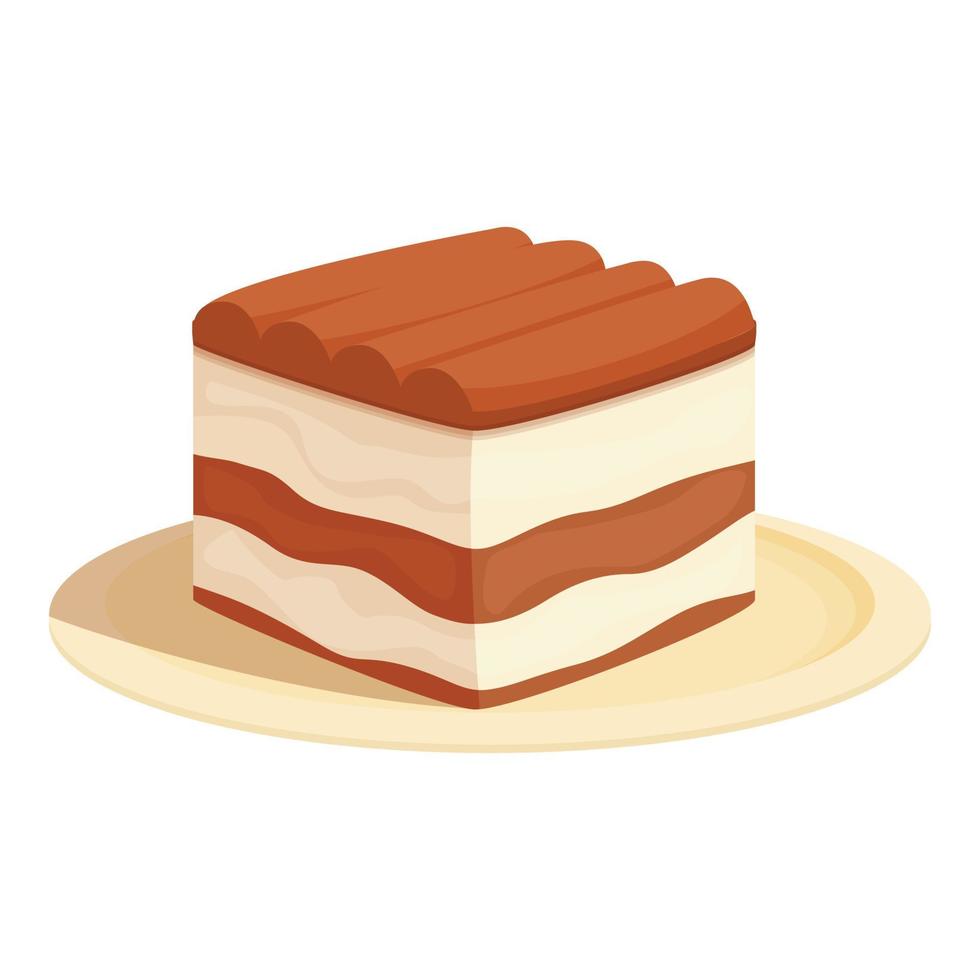 vecteur de dessin animé icône biscuit tiramisu. gâteau de nourriture