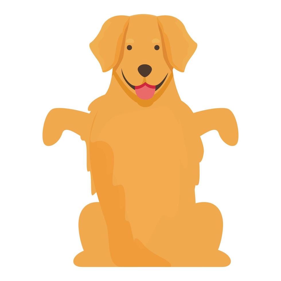 vecteur de dessin animé d'icône de jeu golden retriever. chien chiot