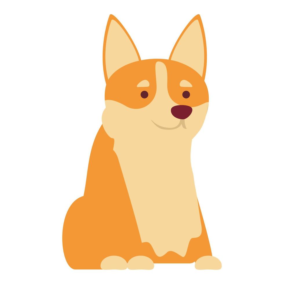 vecteur de dessin animé d'icône de chien. corgi animal de compagnie