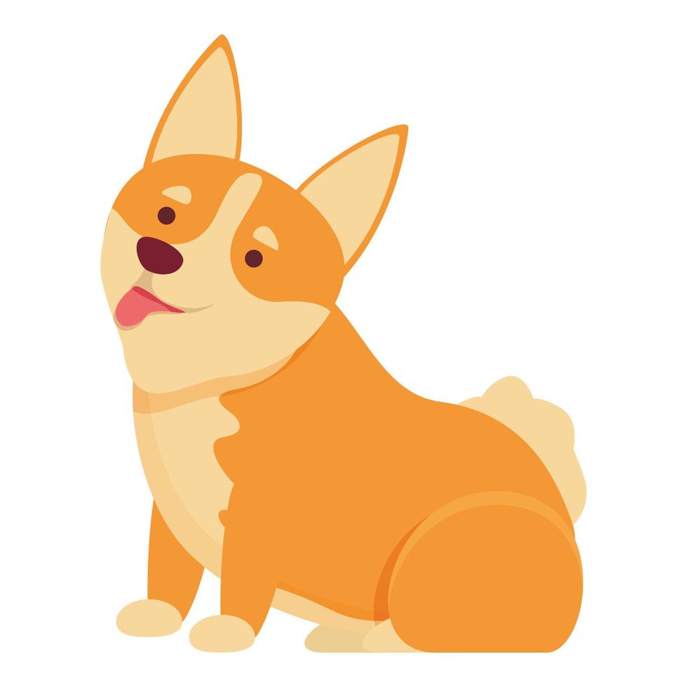 vecteur de dessin animé drôle corgi icône. chien animal