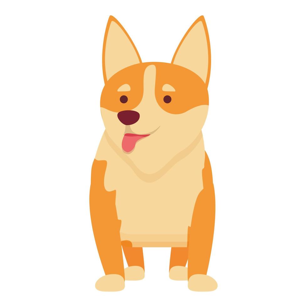 vecteur de dessin animé icône petit chien. corgi mignon