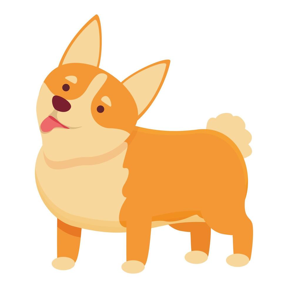 vecteur de dessin animé d'icône d'animal de compagnie drôle. corgi mignon