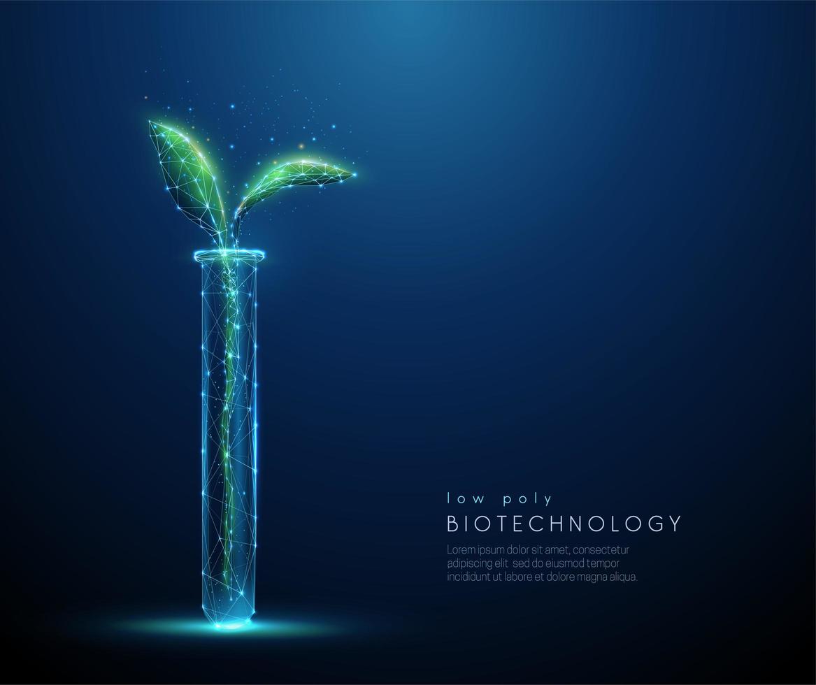 plante verte pousse en tube. concept de biotechnologie vecteur