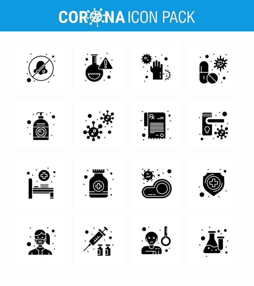 25 ensemble d'icônes d'urgence de coronavirus conception bleue telle que la capsule de pilule antivirus covid infecter les éléments de conception de vecteur de maladie du coronavirus viral 2019nov