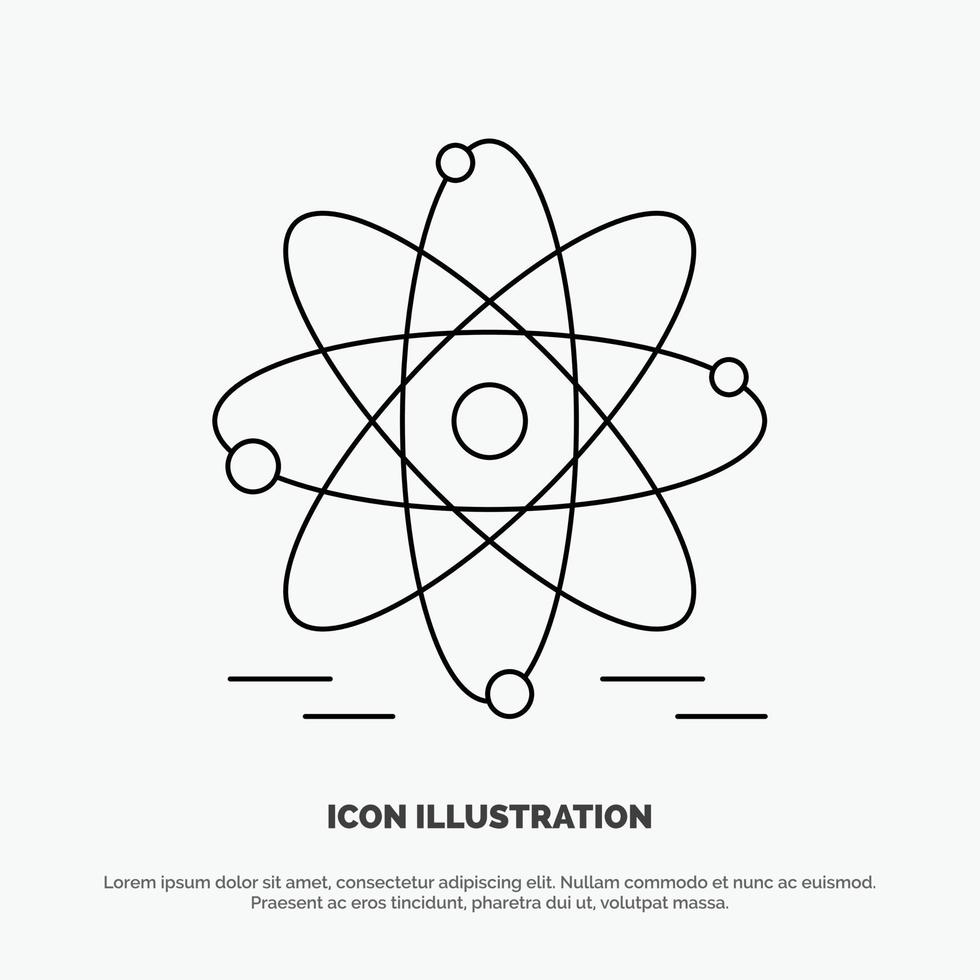 vecteur d'icône de ligne nucléaire d'éducation d'atome