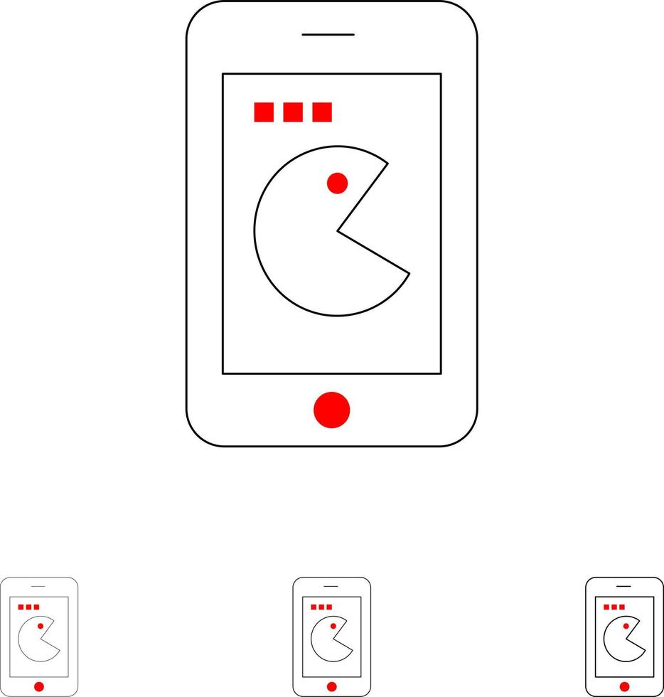 acheter du matériel de téléphonie mobile jeu d'icônes de ligne noire audacieuse et fine vecteur