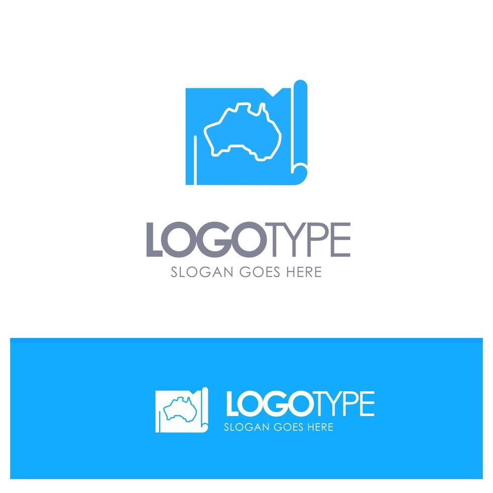 australie australien pays carte de localisation voyage bleu solide logo avec place pour slogan vecteur