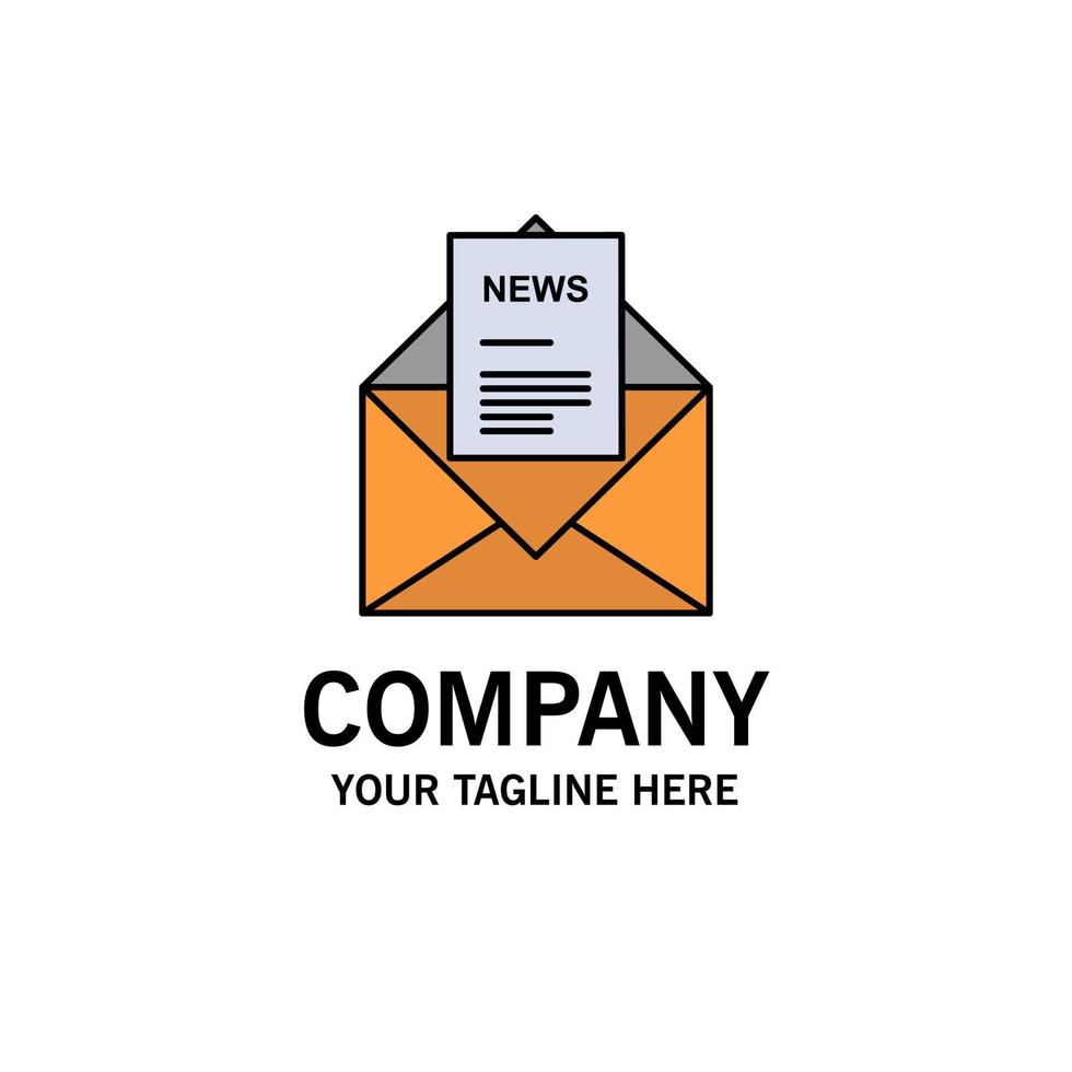 actualités e-mail entreprise lettre correspondante modèle de logo d'entreprise couleur plate vecteur