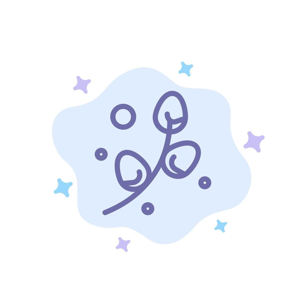 icône bleue de vacances de pâques oeuf de plante sur fond de nuage abstrait vecteur