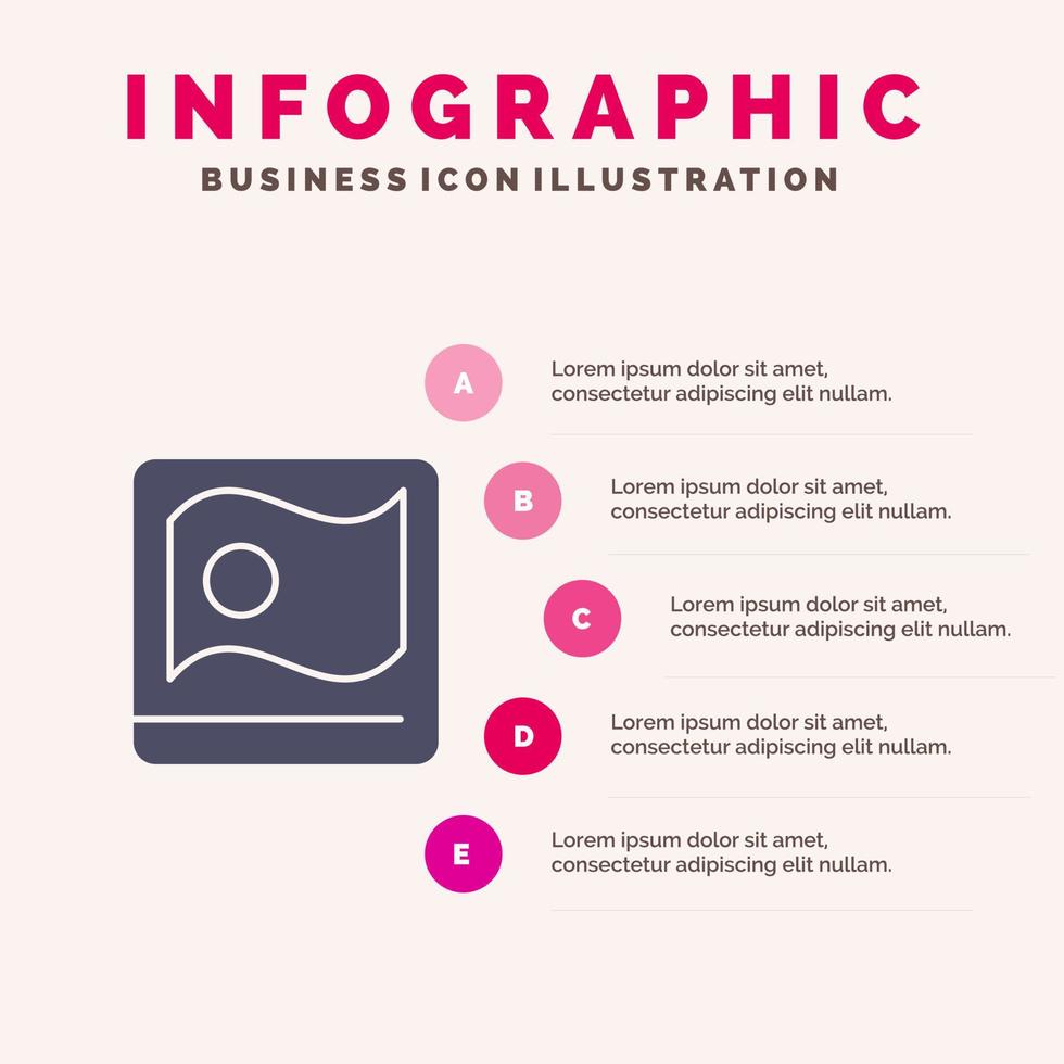 drapeau bangladais bangla asiatique solide icône infographie 5 étapes présentation arrière-plan vecteur