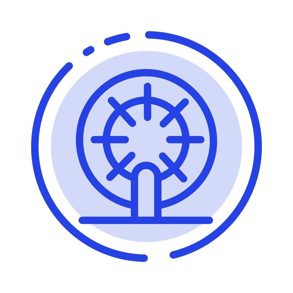 roue bateau navire navire bleu pointillé ligne icône vecteur