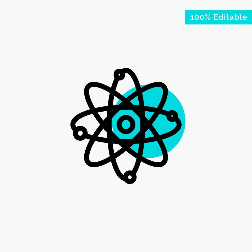 atome chimie molécule laboratoire turquoise point culminant cercle icône vecteur