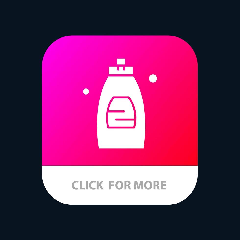 gel de nettoyage de salle de bain savon de douche bouton d'application mobile version de glyphe android et ios vecteur