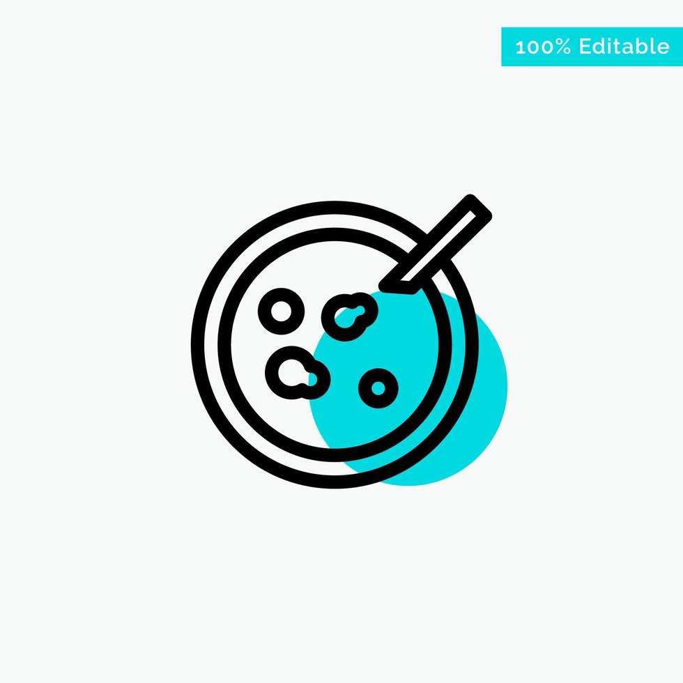 icône de vecteur de point de cercle de surbrillance médicale turquoise d'analyse de boîte de Pétri