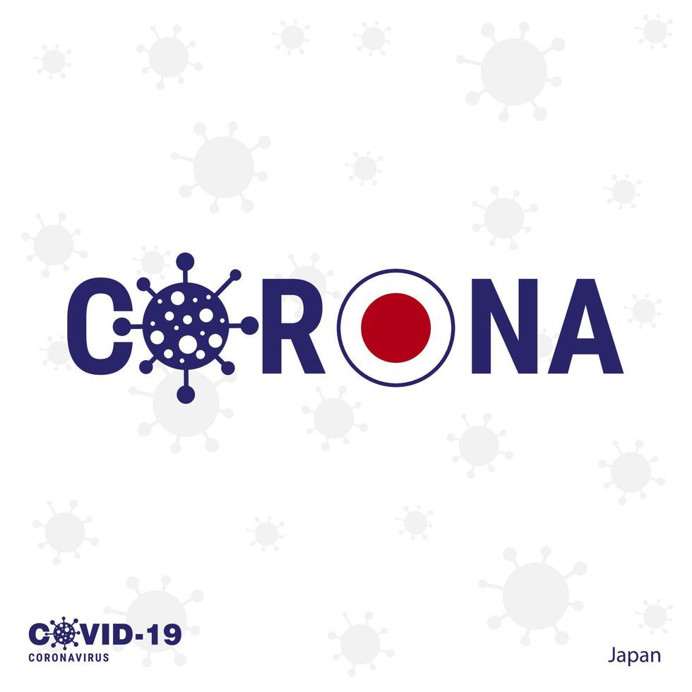 japon coronavirus typographie covid19 pays bannière rester à la maison rester en bonne santé prendre soin de sa propre santé vecteur