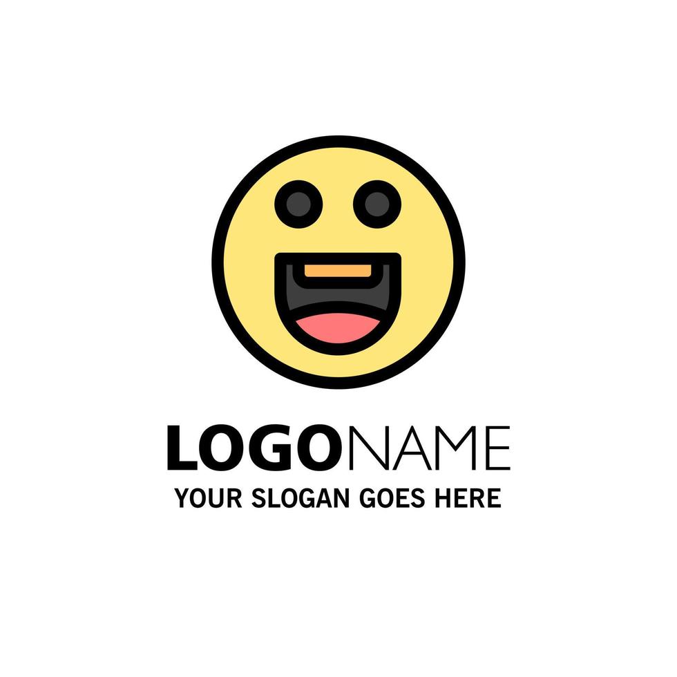 emojis heureux motivation modèle de logo d'entreprise couleur plate vecteur