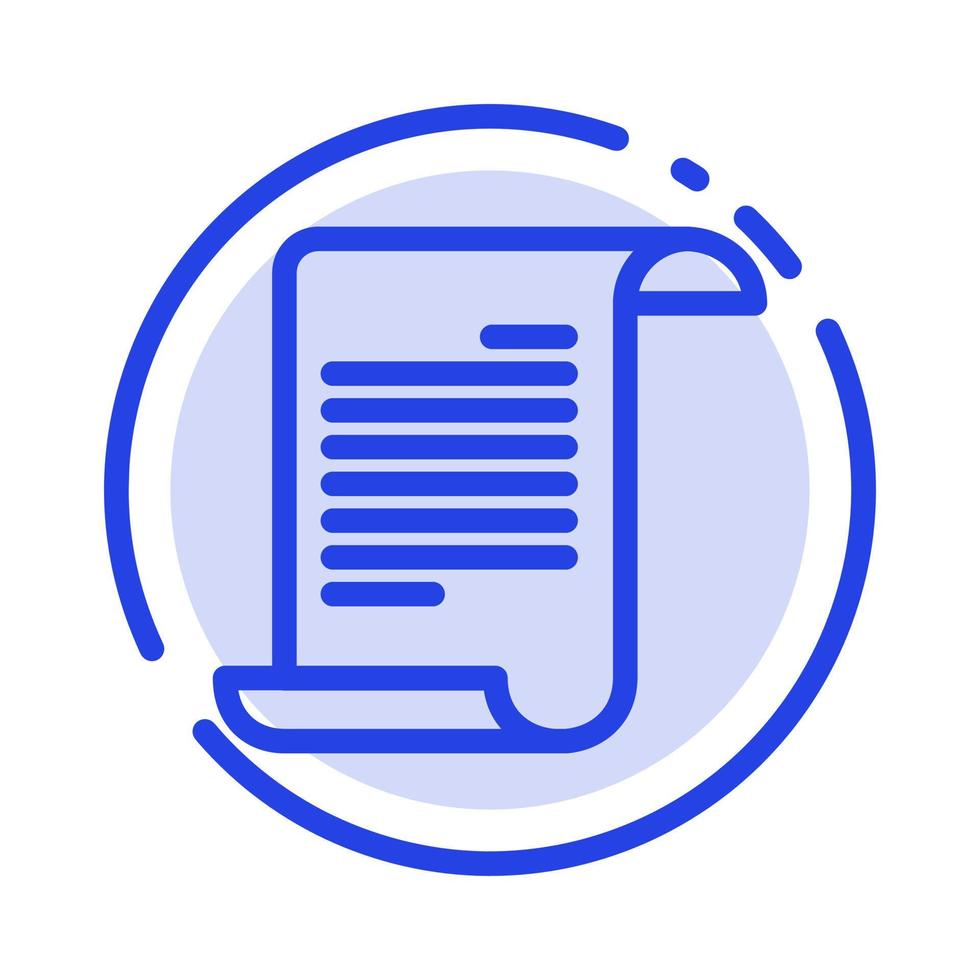fichier texte américain usa bleu pointillé ligne icône vecteur