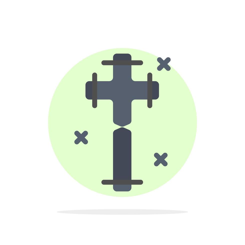 célébration croix chrétienne pâques abstrait cercle fond plat couleur icône vecteur
